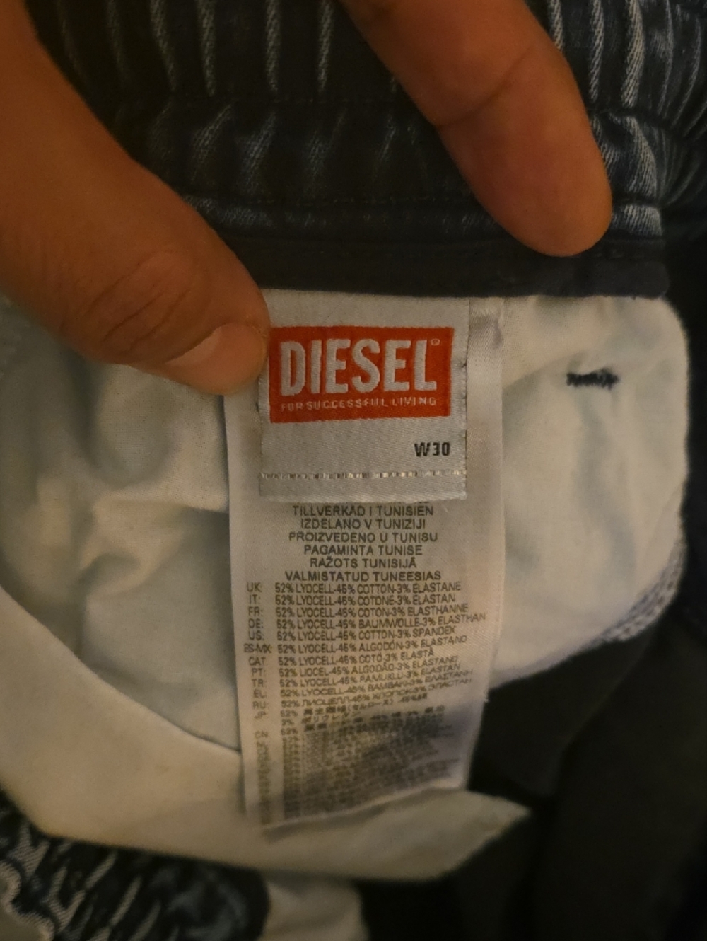 Slim Straight Light Blue Drawstring Jeans - Picture 5 of 7
